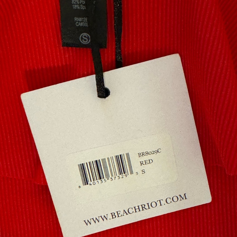 Beach Riot Red Ruffled High-Waist Bikini Bottom - Picture 7 of 7